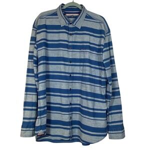 Tommy Hilfiger Men'S Long‎ Sleeve Button Down Shirt Sz XXL Blue Grey